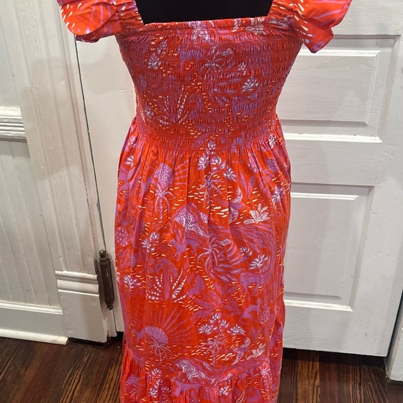 Sheridan French Womens Designer NWT (ripped Tag) Ruched Summer Maxi Dress Sz S - Picture 3 of 7